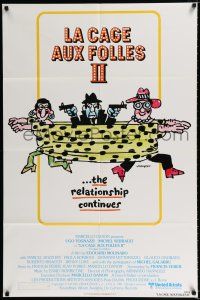 2t434 LA CAGE AUX FOLLES II 1sh '81 Birds of a Feather 2, Michel Serrault, great wacky Lou Myers art