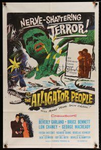 2x217 ALLIGATOR PEOPLE 1sh '59 Beverly Garland, Lon Chaney, they'll make your skin crawl!