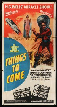 2y266 THINGS TO COME 3sh R47 William Cameron Menzies, H.G. Wells' unbelievable miracle show!