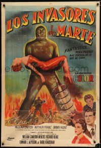 2y275 INVADERS FROM MARS Argentinean '53 classic, hordes of green monsters from outer space!