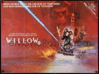 2y242 WILLOW British quad '88 George Lucas, Ron Howard, great Brian Bysouth fantasy art!