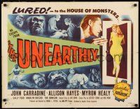 2y101 UNEARTHLY 1/2sh '57 John Carradine & sexy Allison Hayes lured to the house of monsters!