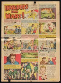 2y470 INVADERS FROM MARS herald '53 William Cameron Menzies classic, cool full-color comic strip!