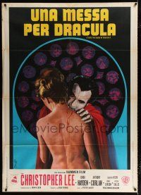 2y292 TASTE THE BLOOD OF DRACULA Italian 1p '71 Nistri art of vampire Christopher Lee feeding!