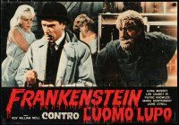 2y197 FRANKENSTEIN MEETS THE WOLF MAN Italian photobusta R60s c/u of werewolf Lon Chaney Jr.!