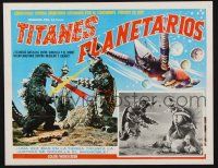 2y318 GODZILLA VS. MEGALON Mexican LC '73 Gojira tai Megaro, cool monster battle images