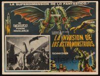 2y321 INVASION OF ASTRO-MONSTER Mexican LC '68 Godzilla, Ghidrah, Rodan, cool border art!