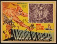 2y347 THIEF OF BAGDAD Mexican LC R50s Sabu in giant spider web + cool genie border art!