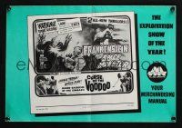 2y361 FRANKENSTEIN MEETS THE SPACE MONSTER/CURSE OF VOODOO pressbook '65 horror double-bill!