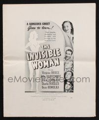 2y369 INVISIBLE WOMAN pressbook supplement '40 FX art of invisible Virginia Bruce, John Barrymore!