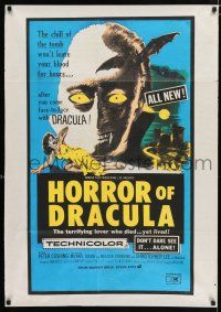 2y181 HORROR OF DRACULA South African '58 Hammer, art of giant vampire looming over sexy girl!