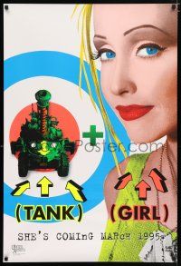 2y158 TANK GIRL teaser 1sh '95 Lori Petty, based on the comic strip, cool blacklight design!