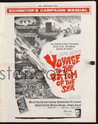 2y391 VOYAGE TO THE BOTTOM OF THE SEA pressbook '61 fantasy sci-fi art of scuba divers & monster!