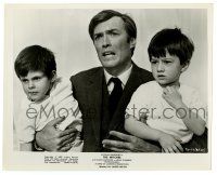 2z977 WITCHES 8x10 still '67 young worried Clint Eastwood in tie & jacket holding two kids!