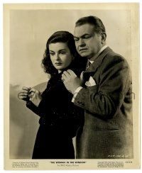 2z987 WOMAN IN THE WINDOW 8.25x10 still '44 c/u of worried Edward G. Robinson & Joan Bennett!