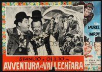 3a536 SWISS MISS set of 3 Italian photobustas R49 images of Stan Laurel & Oliver Hardy, Hal Roach!