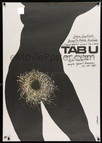 3a248 TABU Polish 26x38 '87 great erotic Andrzej Pagowski art of naked woman silhouette!