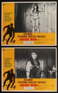 3d166 DEAD RUN 8 LCs '69 Peter Lawford, Ira Furstenberg & Georges Geret!