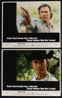 3d204 EVERY WHICH WAY BUT LOOSE 8 int'l LCs '78 Clint Eastwood, Sondra Locke & Clyde the orangutan!