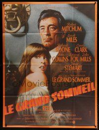 3e351 BIG SLEEP French 1p '78 art of Robert Mitchum & sexy Candy Clark by Richard Amsel!