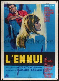 3e411 EMPTY CANVAS French 1p '64 Giuliano Nistri art of sexy Catherine Spaak & Horst Buchholz!