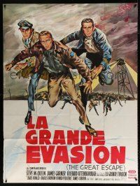 3e433 GREAT ESCAPE French 1p '63 Steve McQueen, James Garner, John Sturges, art by Allard!