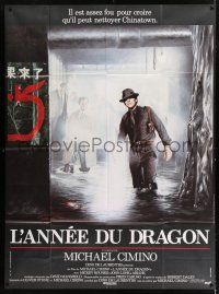 3e647 YEAR OF THE DRAGON French 1p '85 Mickey Rourke, Michael Cimino, different Bernhardt art!