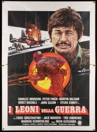 3e082 RAID ON ENTEBBE Italian 2p '77 cool art of Charles Bronson!