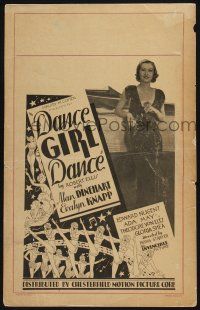 3e727 DANCE GIRL DANCE WC '33 full-length Evalyn Knapp + artwork of sexy dancing showgirls!