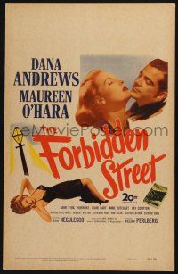 3e753 FORBIDDEN STREET WC '49 great close up of Dana Andrews & sexy Maureen O'Hara!