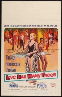 3e844 LOVE HAS MANY FACES WC '65 art of sexy smoking Lana Turner & barechested Hugh O'Brian!