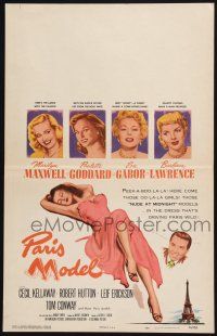 3e877 PARIS MODEL WC '53 sexy Marilyn Maxwell, Paulette Goddard & Eva Gabor!