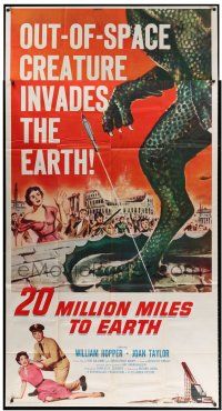 3g577 20 MILLION MILES TO EARTH 3sh '57 out-of-space creature invades the Earth, cool monster art!