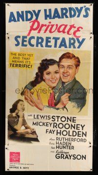 3g586 ANDY HARDY'S PRIVATE SECRETARY style B 3sh '41 Mickey Rooney, young Kathryn Grayson's first!