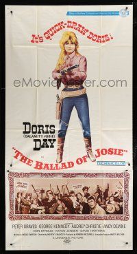 3g593 BALLAD OF JOSIE 3sh '68 great full-length image of quick-draw Doris Day pointing shotgun!