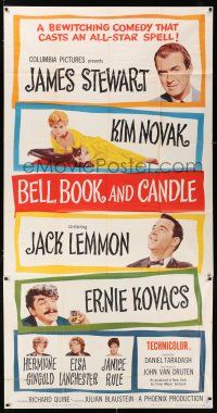 3g600 BELL, BOOK & CANDLE 3sh '58 James Stewart, Lemmon, sexiest witch Kim Novak laying with cat!