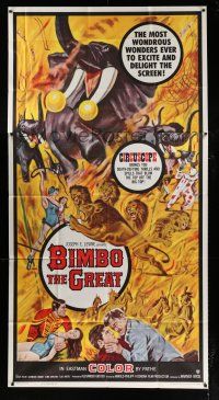 3g605 BIMBO THE GREAT 3sh '61 Rivalen der Manege, German circus, action-packed big top artwork!