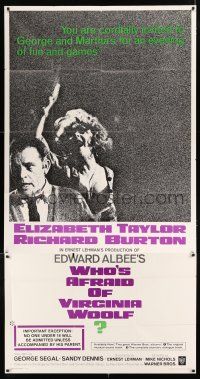 3g984 WHO'S AFRAID OF VIRGINIA WOOLF 3sh '66 Elizabeth Taylor, Richard Burton, Mike Nichols