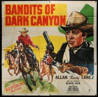 3g197 BANDITS OF DARK CANYON 6sh '48 cool art of Allan Rocky Lane and his stallion Black Jack!