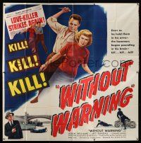 3g414 WITHOUT WARNING 6sh '52 artwork of the Love-Killer about to stab his victim in back!