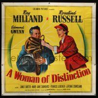 3g415 WOMAN OF DISTINCTION 6sh '50 Rosalind Russell hitting Ray Milland with her purse!