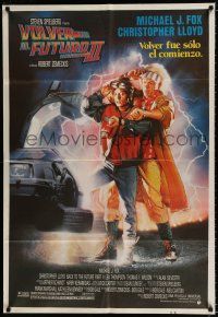 3g081 BACK TO THE FUTURE II Argentinean '89 art of Michael J. Fox & Christopher Lloyd by Drew!