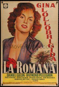 3g185 WOMAN OF ROME Argentinean '56 different close up art of sexy model Gina Lollobrigida!