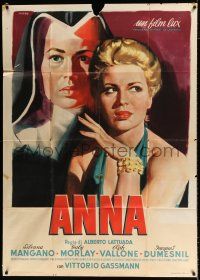 3g468 ANNA Italian 1p '53 cool art of Silvana Mangano as sexy nightclub singer turned nun & nurse!