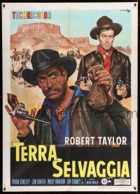 3g472 BILLY THE KID Italian 1p R60s Ciriello art of Robert Taylor, notorious outlaw of the West!