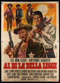 3g432 BEYOND THE LAW Italian 2p '67 Symeoni spaghetti western art of Lee Van Cleef & Sabato!