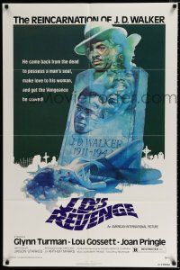 3k425 J.D.'S REVENGE 1sh '76 Louis Gossett Jr., cool reincarnation tombstone artwork!