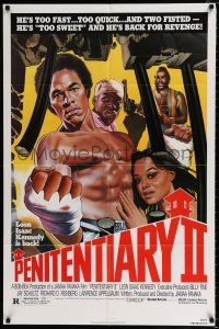 3k658 PENITENTIARY 2 1sh '82 Leon Isaac Kennedy, Mr. T, great blaxploitation artwork!