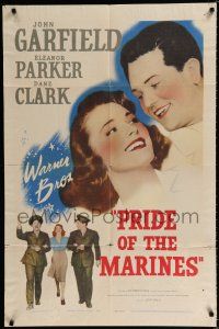 3k686 PRIDE OF THE MARINES 1sh '45 John Garfield, Eleanor Parker, Dane Clark!