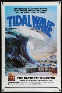 3k894 TIDAL WAVE 1sh '75 artwork of the ultimate disaster in Tokyo by John Solie!